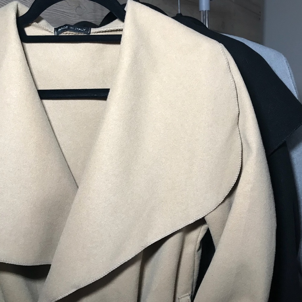 LAST 1 • Camel / Tan Oversized Waterfall Belt Coat - Picture 4 of 5